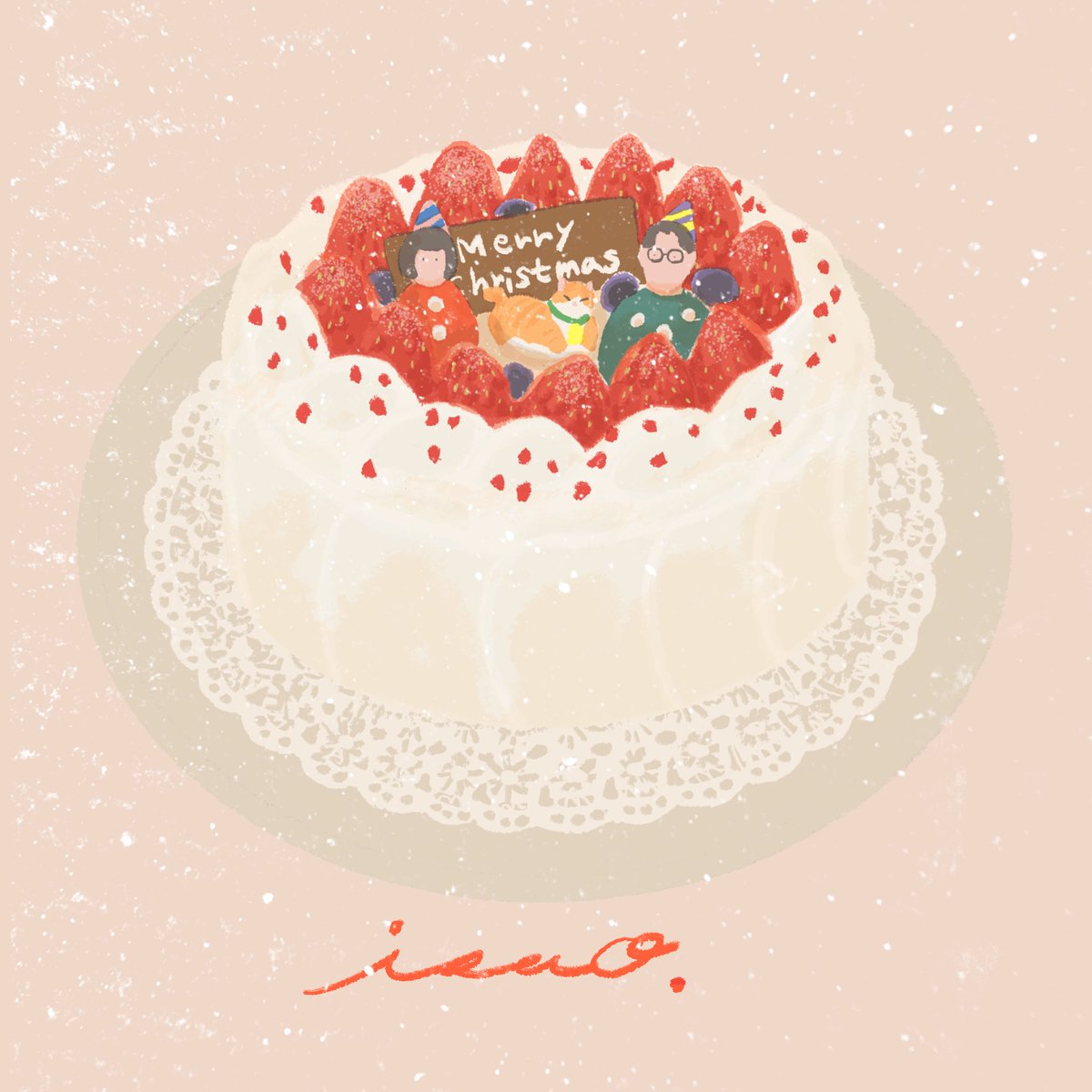 food strawberry fruit cake food focus hat 1girl  illustration images