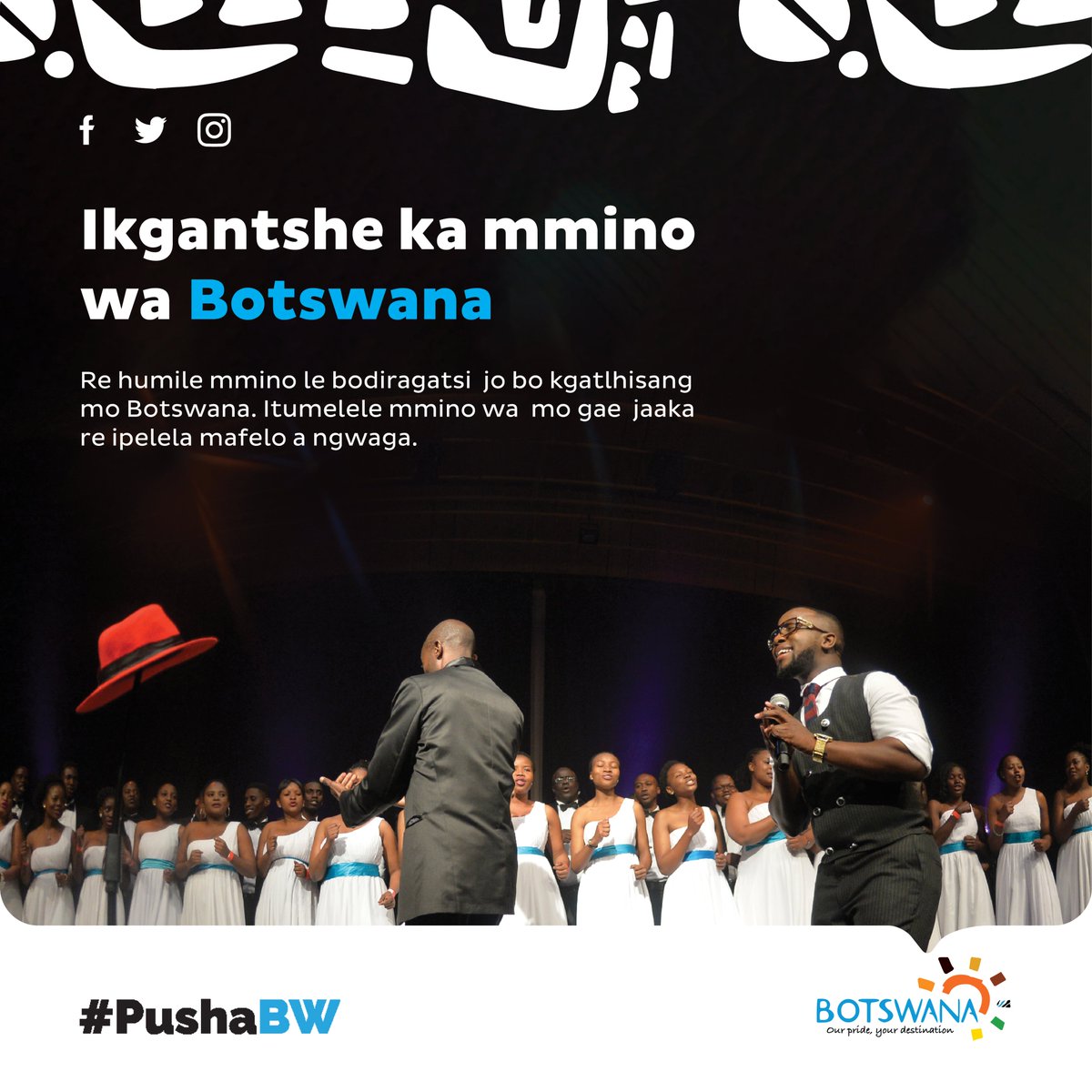 OfficialBrandBW's tweet image. Re humile mmino le bodiragatsi jo bo kgatlhisang mo Botswana. Itumelele mmino wa mo gae jaaka re ipelela mafelo a ngwaga.

#DanceLocal #PushaBW