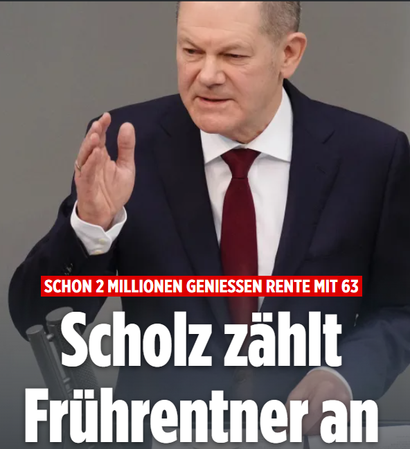 KonniRichter's tweet photo. Zuerst prahlt der Sozi Heil mit Rente ab 63.
Nun stellen sie fest, das es zu wenig Fachkräfte gibt und zu viele zu früh in Rente gehen.
Jetzt  Scholzt der Kanzler gegen die Frührentner.
Es hat den Anschein, die SPD kann nur bis gestern, maximal bis heute denken.
Aber an morgen?😟 https://t.co/UbOa73nDwq