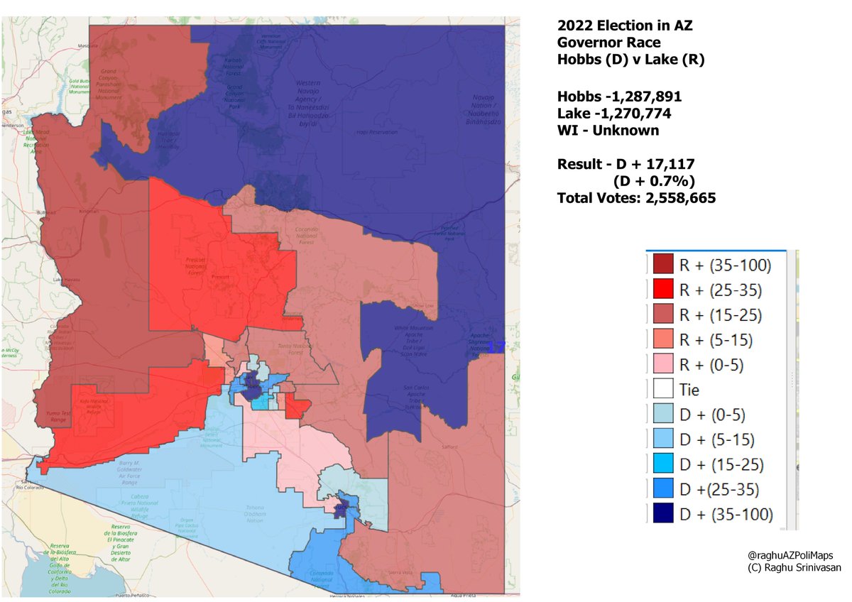 Raghu Srinivasan on Twitter "2022 AZ Governor Race by Legislative