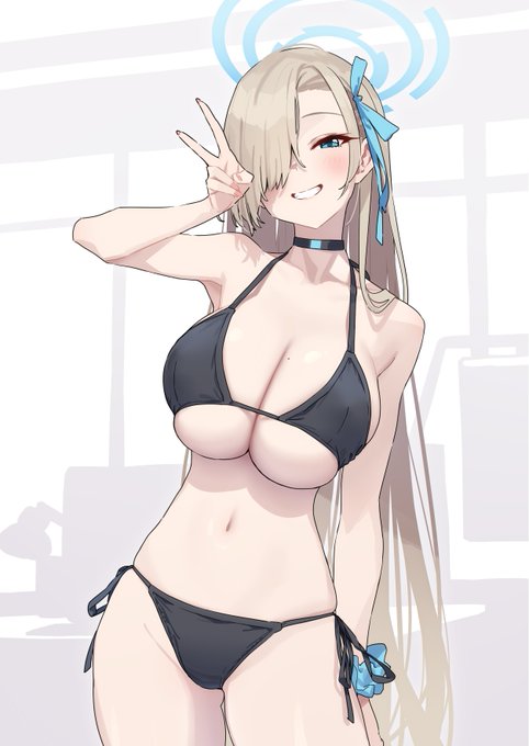 アスナ、黒ビキニ着て・・・ 