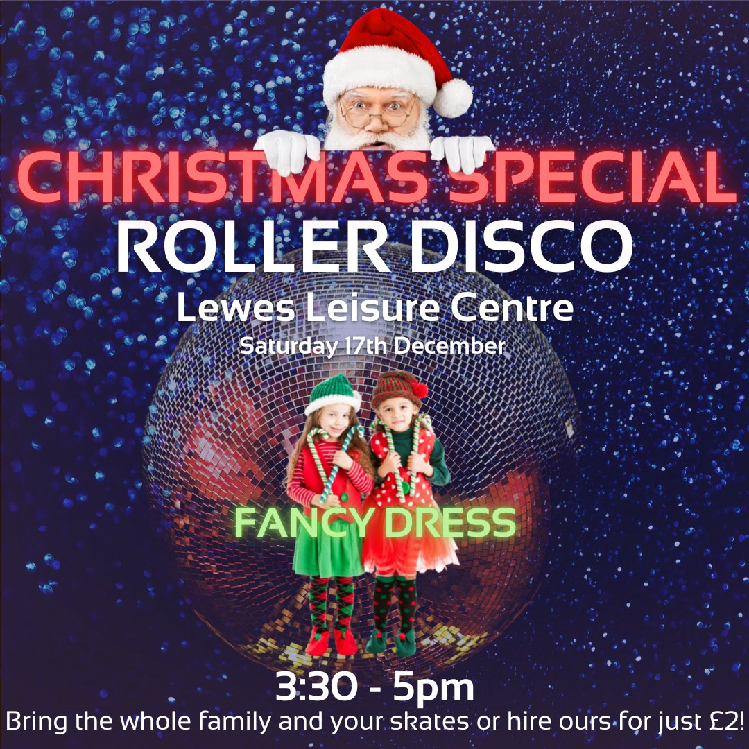 Merry Christmas 🎅

Festive times are here and we are celebrating at Lewes Leisure Centre with a Christmas Special Roller Disco this Saturday! 

Get your costumes ready because this one is FANCY DRESS ☃️
We can't wait to see your outfits 🎄
