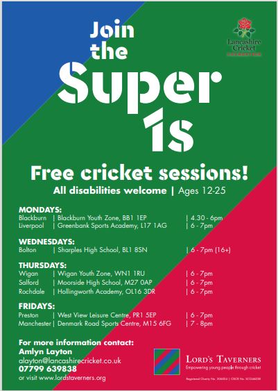 😀We’re excited to reveal the 2023 timetable for the <a href="/LordsTaverners/">Lord's Taverners</a> Super 1s Disability Programme - featuring new sessions in #Rochdale and #Preston ! 📨Email alayton@lancashirecricket.co.uk for more information
