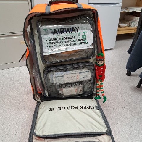 The mischievous elf has travelled to the Friarage hospital today to support resuscitation officer Nicki teach and check the emergency bag. We offer BLS sessions at both sites to ensure all staff can attend. <a href="/SouthTees/">South Tees Hospitals</a> <a href="/DonnaResus/">Donna campbell</a> <a href="/ResusCouncilUK/">Resuscitation Council UK</a>