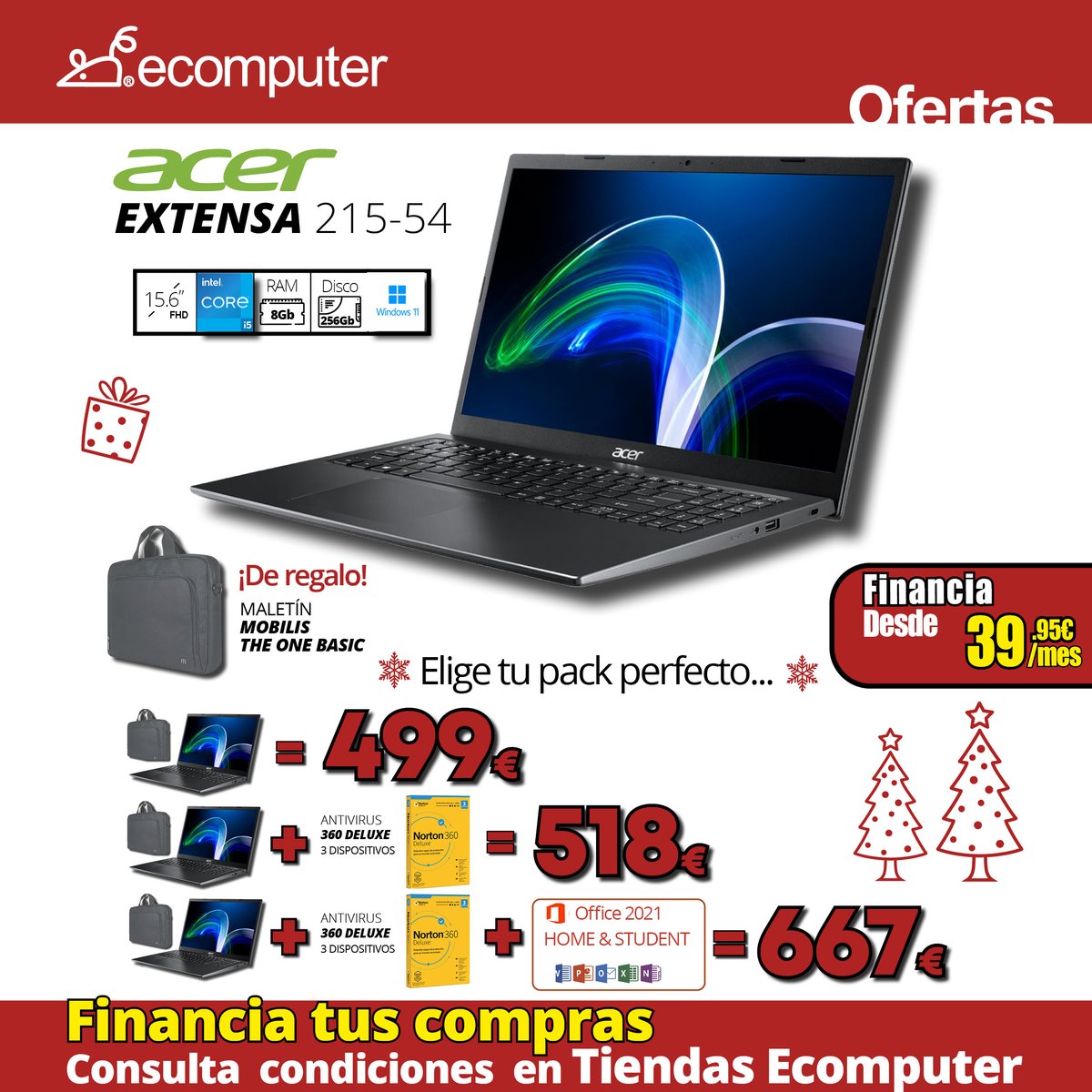Ecomputer_'s tweet photo. ¿No sabes que regalar estas Navidades? Te traemos el 💻 portátil Acer Extensa 215-54. De regalo llévate el Maletín Mobilis The One Basic.

👉🏻 https://t.co/sQHz6ng4aq 

#navidad #acerextensa #portatil #oferta #tiendasecomputer #acer #especialnavidad https://t.co/G7IkcftnKO