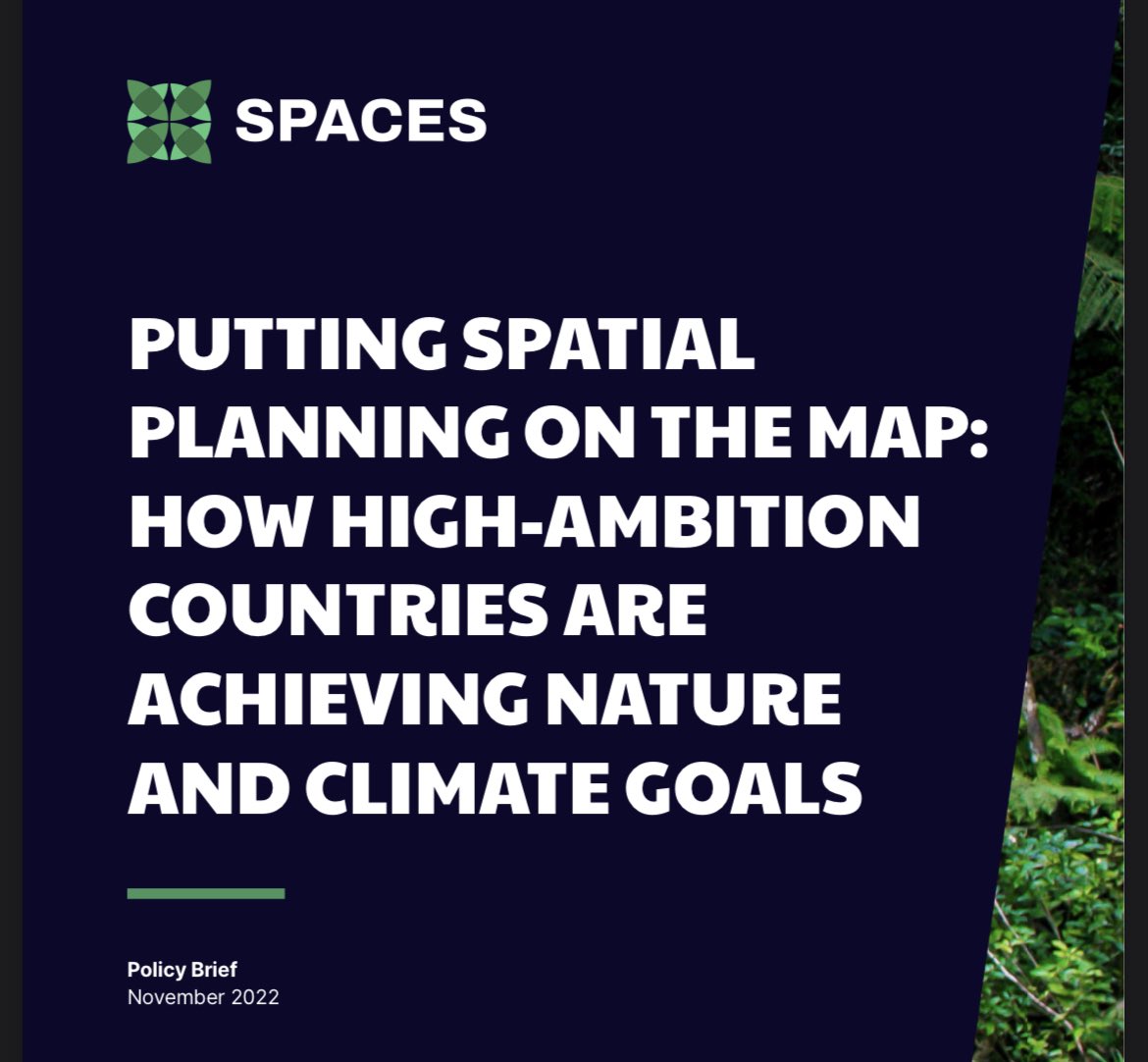 Spatial planning will play a pivotal role in helping countries achieve nature and climate goals. Find out more from #SPACESCoalition policy brief. spacescoalition.org/en/resources
