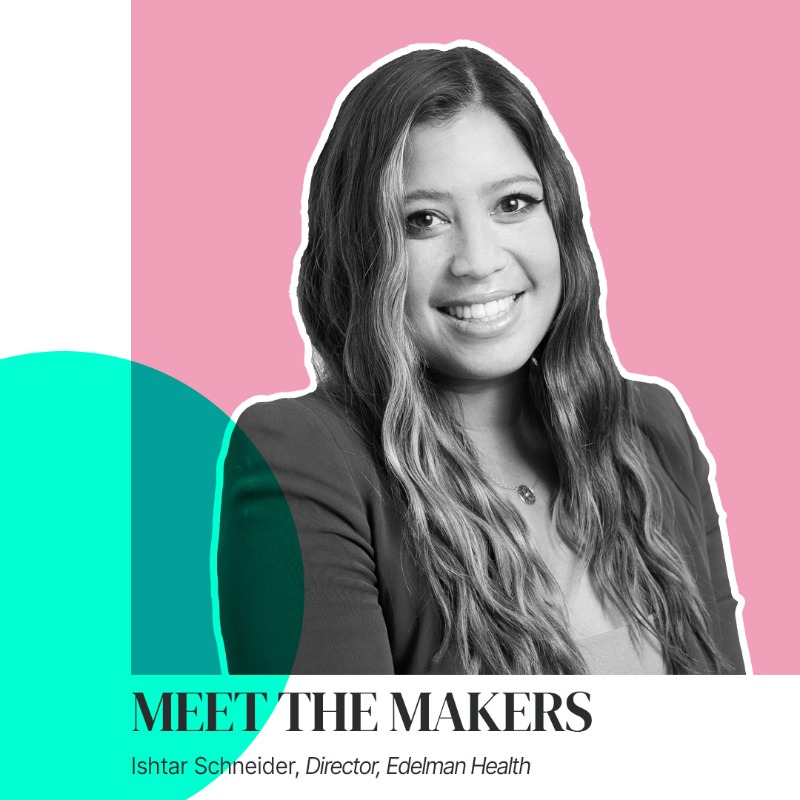 EdelmanUK's tweet photo. Next up in our #MeetTheMakers series, we sat down with @ishtar413, Director, Edelman Health and PRCA Industry Trailblazer 2022, to discuss her journey into comms, what she finds most rewarding about Edelman Health and some exciting remote working destinations.
