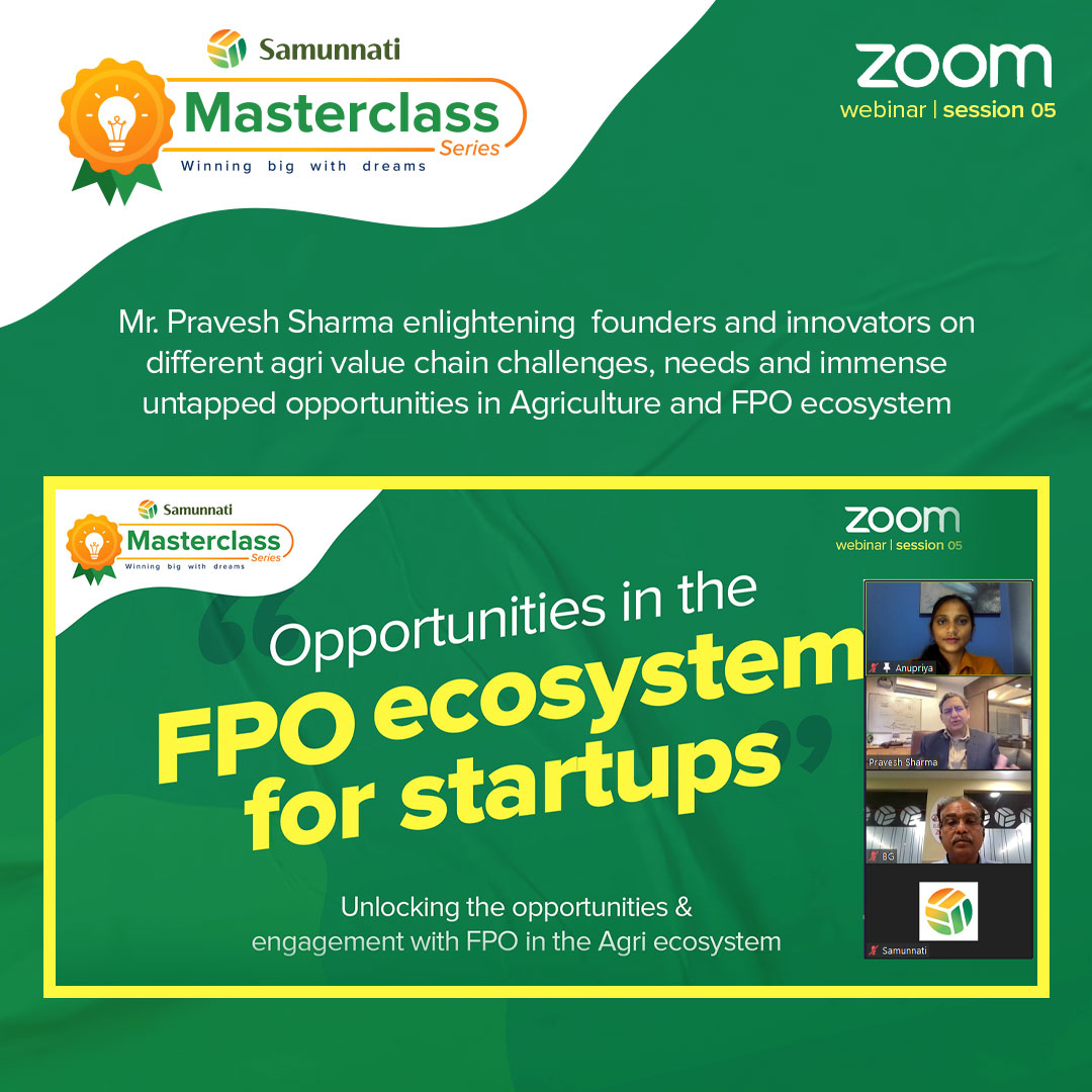 samunnati's tweet photo. The last session of the #SamunnatiMasterclass phase 1, themed "Opportunities in the #FPOEcosystem for startups," was held on Dec 9, 2022. Mr. Pravesh Sharma, Director at #Samunnati, was the event's chief guest.
https://t.co/oL4UNqqJVh
#OpenAgriNetwork #WinningBigWithDreams #FPO https://t.co/7OGCUrVwO7
