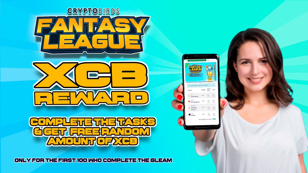 CryptoBirds's tweet photo. 🚨🚨 XCB #Reward 🚨🚨

Complete the Twitter Gleam and receive an $XCB Reward!

👉 https://t.co/H2P7gB7d8I

Only for the first 100 who complete the Gleam

#AirdropAlert  #cryptobirds #cctip @cctip_com draw 0.01 BNB 500 #CBFantasyLeague https://t.co/JRAkD9XiKu