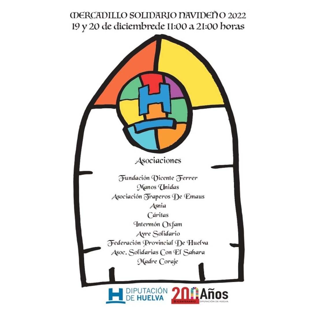 👉Durante los días 19 y 20 de diciembre desde las 11:00 hasta las 21:00h estaremos, junto a otras asociaciones, en los soportales de la Gran Vía, en el Mercadillo Solidario Navideño organizado por la <a href="/DipuHU/">Diputación de Huelva</a> . 🎅🎄¡No faltes! #mercadillonavideño #mercadillo #librossolidarios