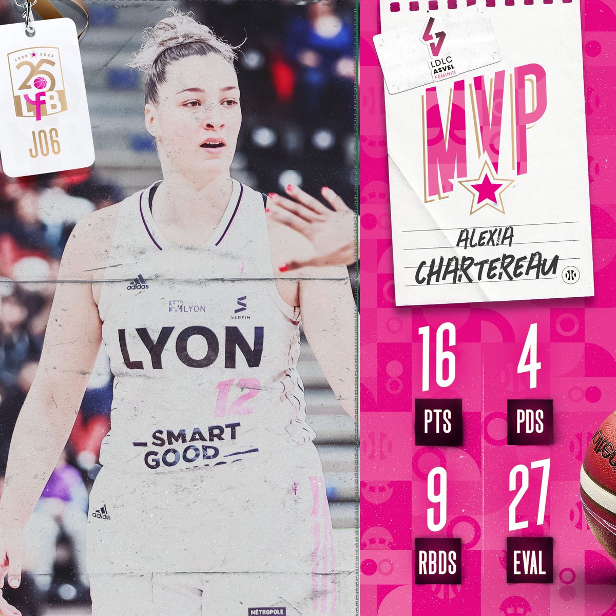 🤩 #MVPLFB - J06 ➡️ bit.ly/3uK7CLK

1⃣ <a href="/Alexia_seven/">Alexia Chartereau</a> 🇫🇷 - <a href="/ASVEL_Feminin/">LDLC ASVEL Féminin</a> / Eval : 27
2⃣ Kalis Loyd 🇸🇪 - <a href="/TMB_Basket/">Toulouse Métropole Basket</a> / Eval : 26
3⃣ <a href="/LinskensKyara/">Kyara Linskens</a> - <a href="/BasketLMA/">BLMA</a> / Eval : 25

#LFB25