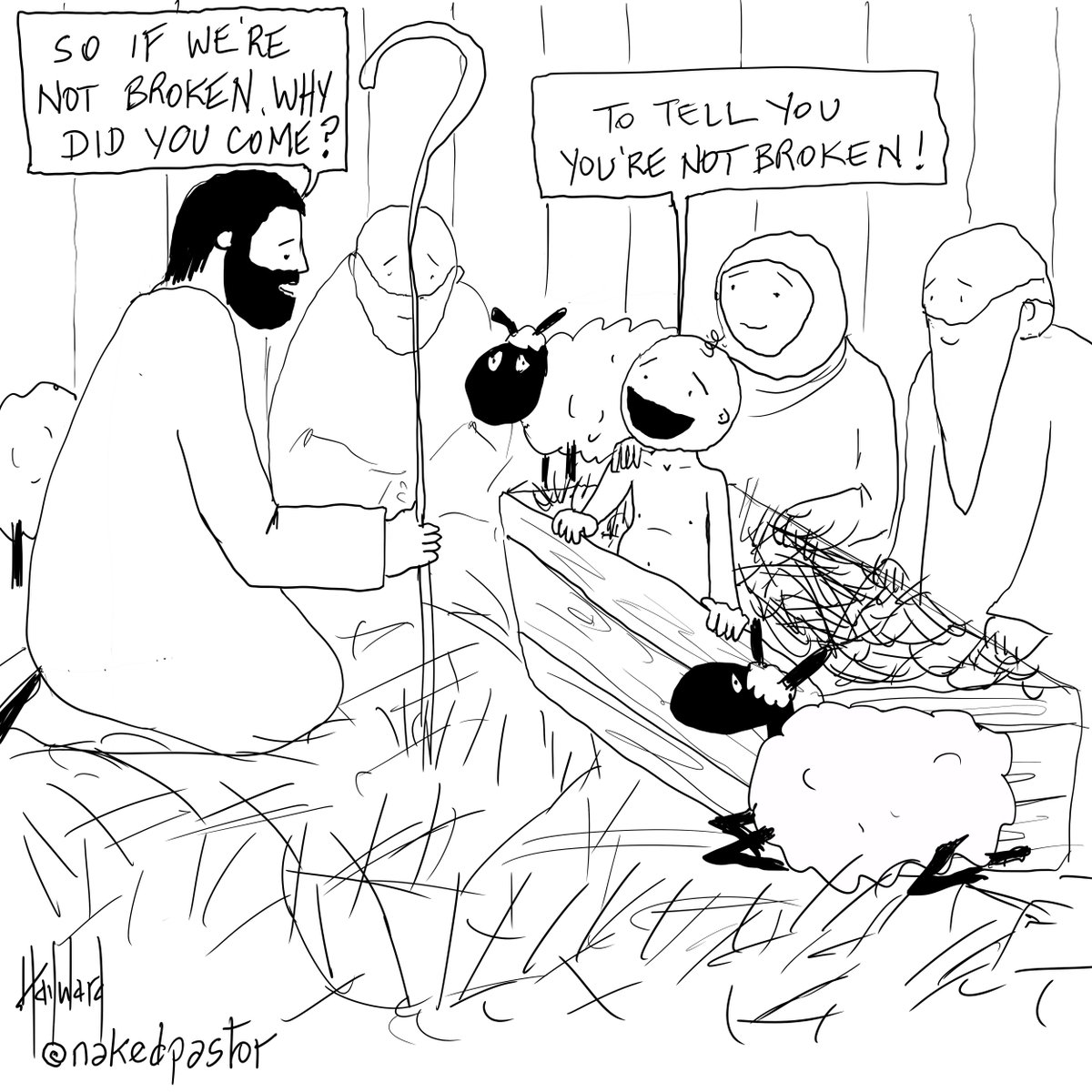 nakedpastor's tweet photo. You're Not Broken.

I had done a previous cartoon along this theme.

This one's more specific.

But no less offensive to some. https://t.co/UZOR2mJBL3