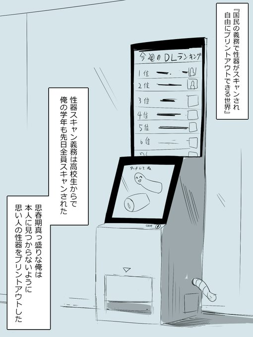 国民の義務で性器がスキャンされ自由にプリントアウトできる世界 