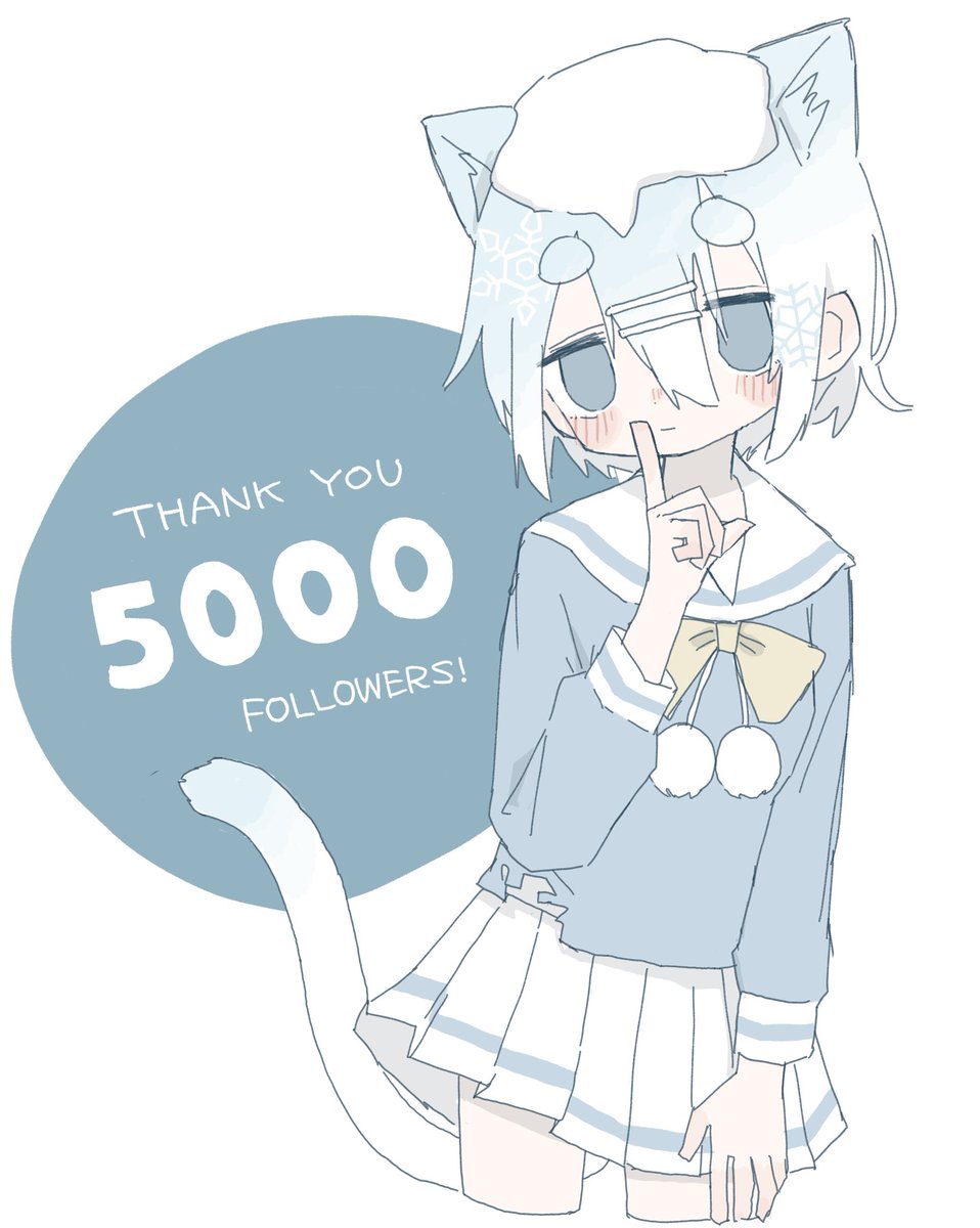 「5000フォロワありがとう 」|柚雪ふゆね❄️のイラスト