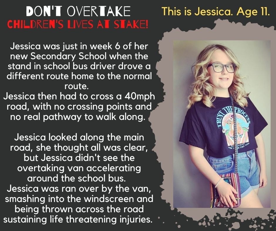 WallKathryne's tweet photo. @TheSandK Im running a campaign to change driving laws, vehicles have to wait behind a stopped school  bus to try and keep our children safer. 
My daughter was ran over by an overtaking vehicle... I dont want this to happen to another child. Can you help? 
https://t.co/AU96RF8Iut https://t.co/RRCzLRvJ34
