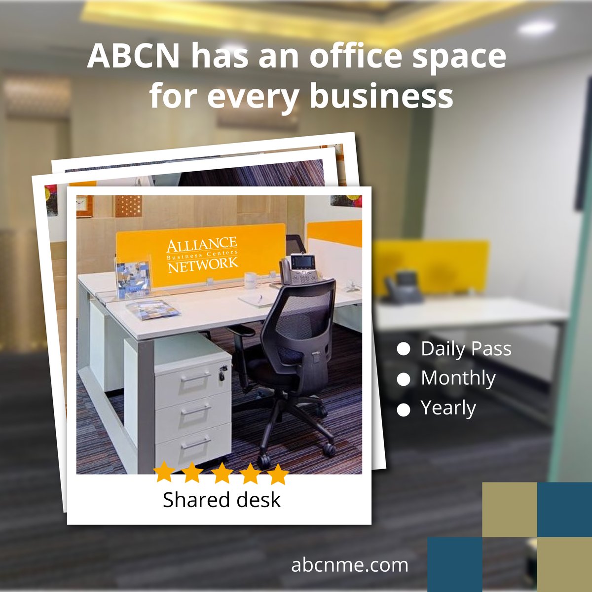 ABCN_RMEA's tweet photo. Find your ideal workspace with our strategically and impressively located business centers across GCC.
Book a tour to explore our workplaces.
+973 7777 7701
info@abcn.bh

#workplace #officespace #manama #bahrain #monday #bwtc https://t.co/ZhuN5WWDgl