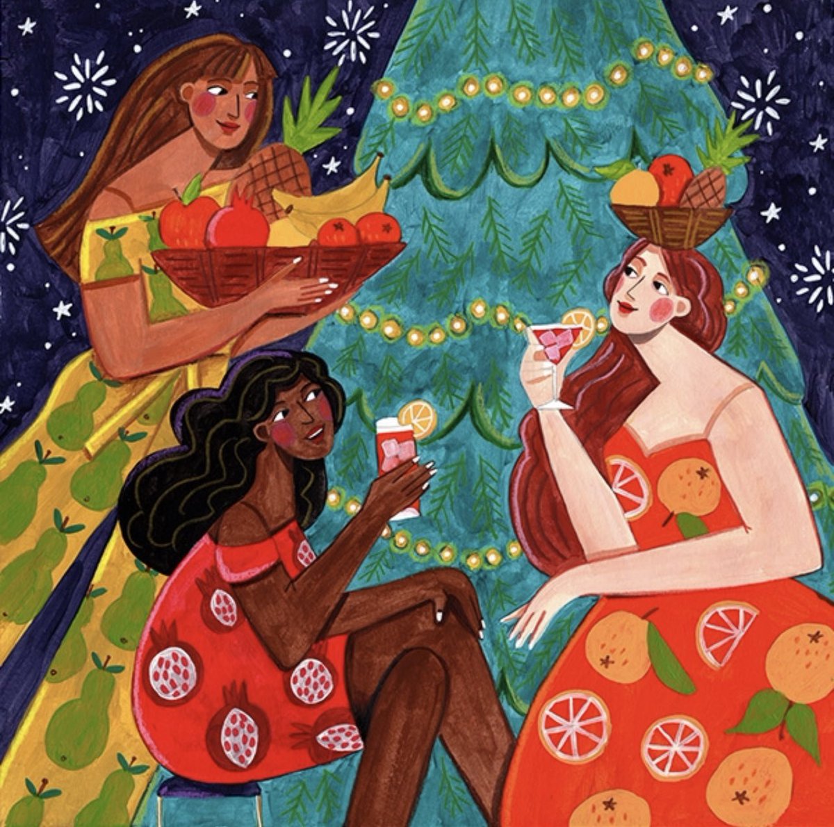 jehane_ltd's tweet photo. Knocking it out of the park! My artist Caroline Bonne Muller has worked her magic on my prompt Festive Fruits.
Retweet or tap if you ❤️ this too! 🎶✨ @CartitaDesign #jehanestwelvedays https://t.co/AuIQnWziiD