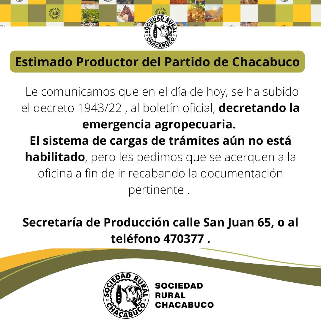 #EmergenciaAgropecuaria #DesastreAgropecuario

<a href="/CARBAP_ARG/">CARBAP</a> <a href="/CRAprensa/">CRA</a> 👇👇