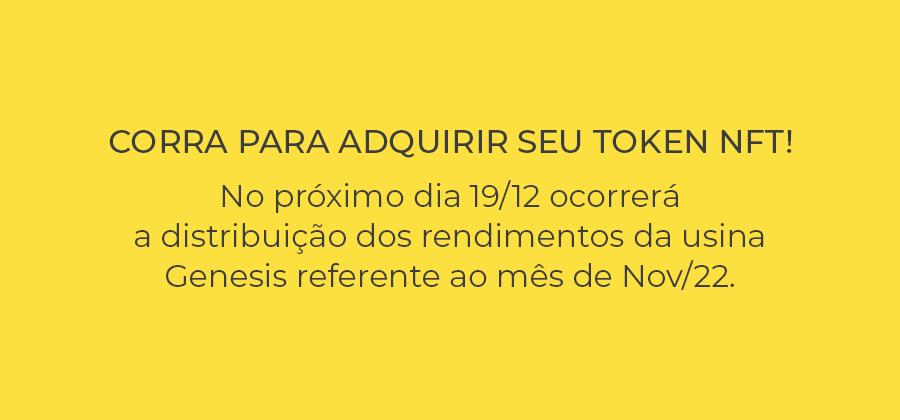 ipeassets's tweet photo. Atenção, na próxima segunda-feira (19/12) ocorre o depósito dos rendimentos da usina Genesis referente ao mês de Nov/22.
Ainda não adquiriu seu NFT lastreado em usina fotovoltaica? Corre que ainda da tempo de participar dos rendimentos de Novembro. #NFT #TokenNFT #opensea #token https://t.co/1hBexodnOC