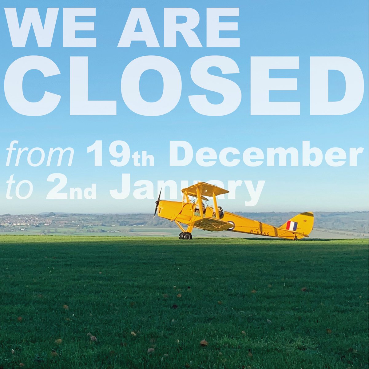 The Airfield and Café will be closed from the 19th December over the Christmas period, and will reopen in the New Year on the 3rd January! 🗓️ 🎄 ❄️ Call 01747811767 to book a table, for our last week of 2022!