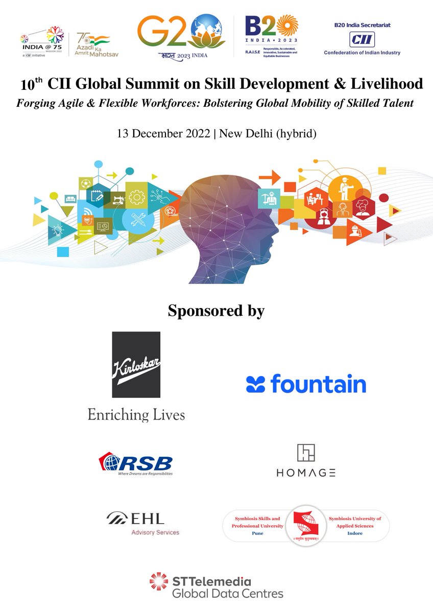 CII_Skills's tweet photo. We thank our sponsors for their support!
Register now: https://t.co/fUvi9uxiYW
#skillsforlivelihood #skills4livelihood #skillsforjobs #tvet #skilldevelopment #skillindia #migrationandmobility #futureofwork #industry4 #ciiskills #skillsandlivelihood #internationalmobility https://t.co/bKrKONDHSE