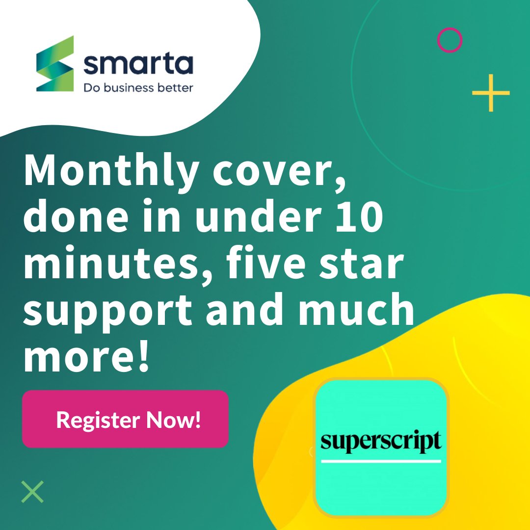 Insurance has a reputation for being complex and time-consuming. Enter @gosuperscript! They're here to simplify the process whilst offering flexible, comprehensive cover 🙌 smarta.com/products/super…