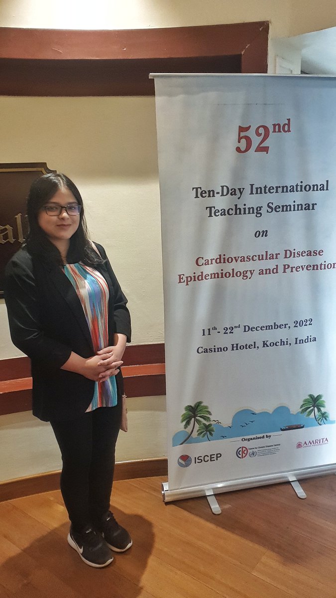 I'm pleased to say that I have been invited to participate in the World Heart Federation supported 10-day International Teaching Seminar on Cardiovascular Disease Epidemiology and Prevention in Kochi, India! Thank you to my lovely supervisors for supporting my application #iscep
