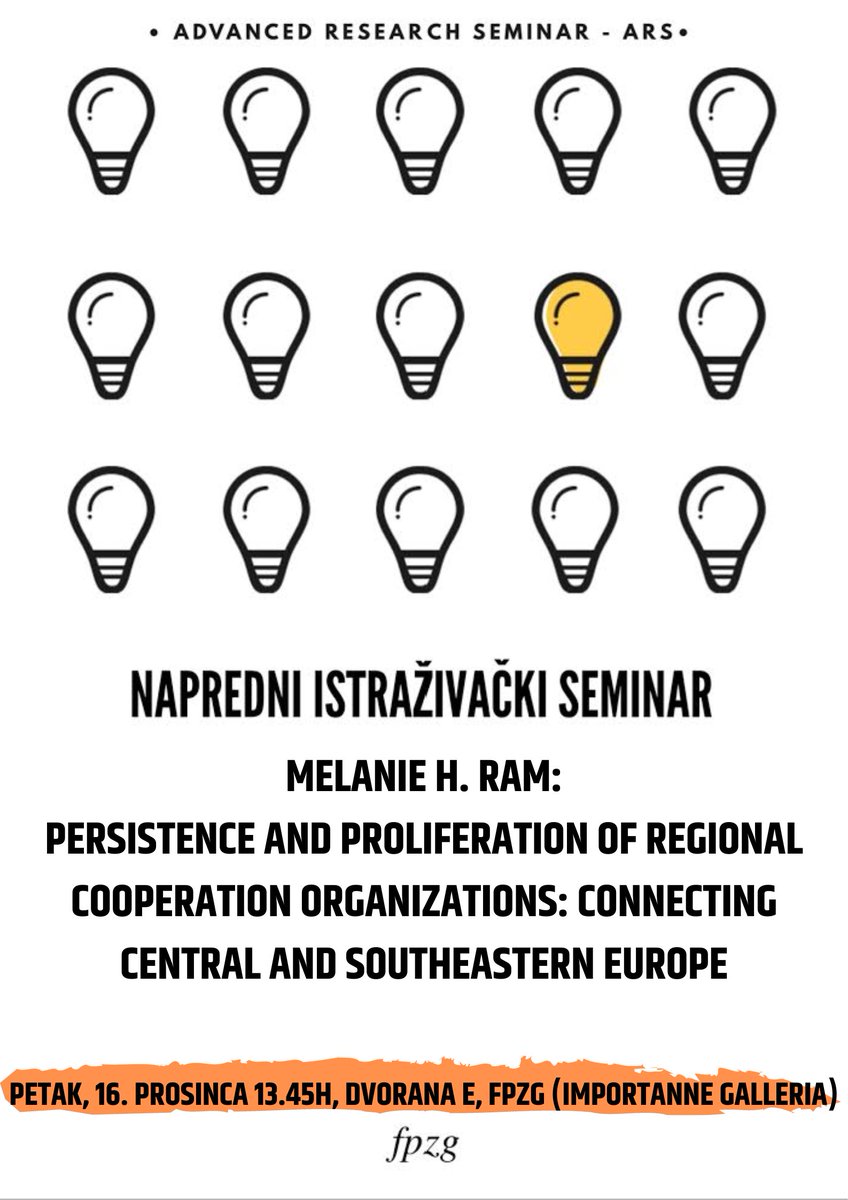 New Advanced Research Seminar, Friday, December 16, 1.45 PM, Room E. Melanie H. Ram (California State University, Fresno) will give a lecture on regional cooperation in CEE and SEE.