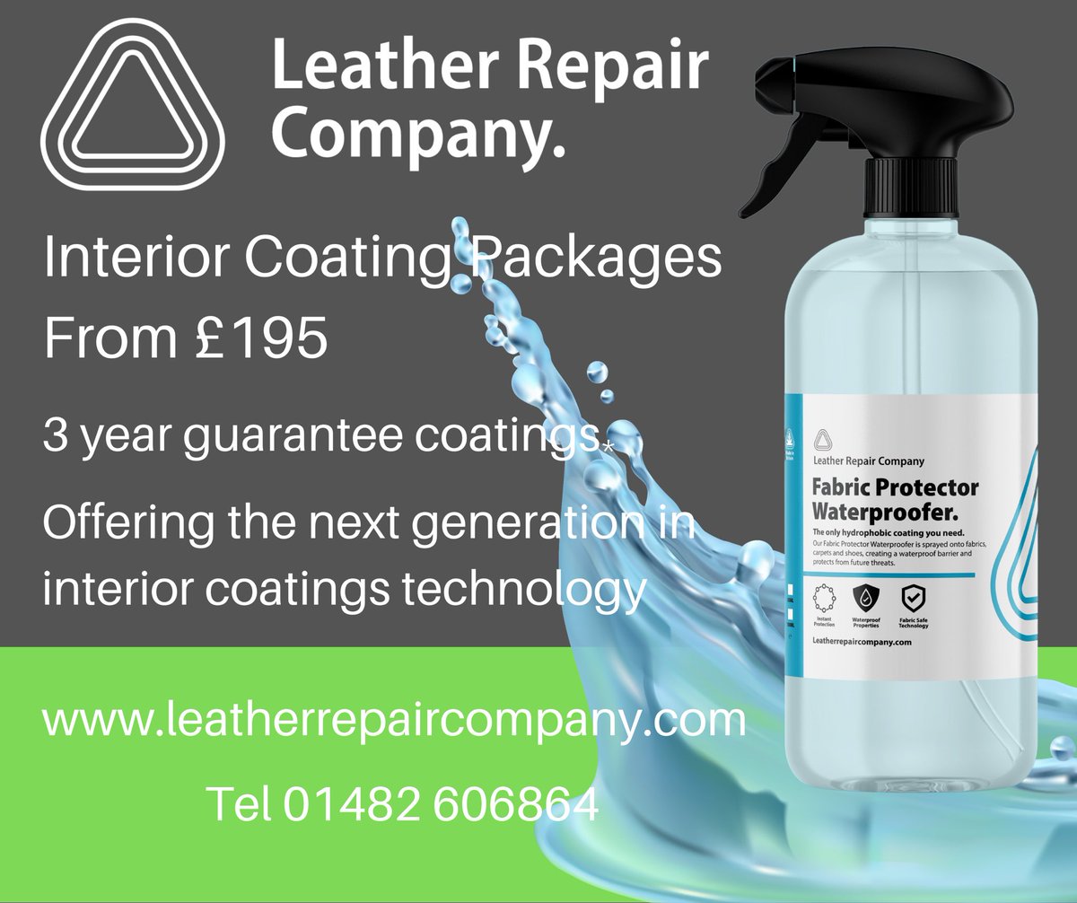 leatherrepairuk's tweet photo. Protection packages for your fabric interiors 

01482 606864 

#fabriccoating https://t.co/stjxpM5r6U