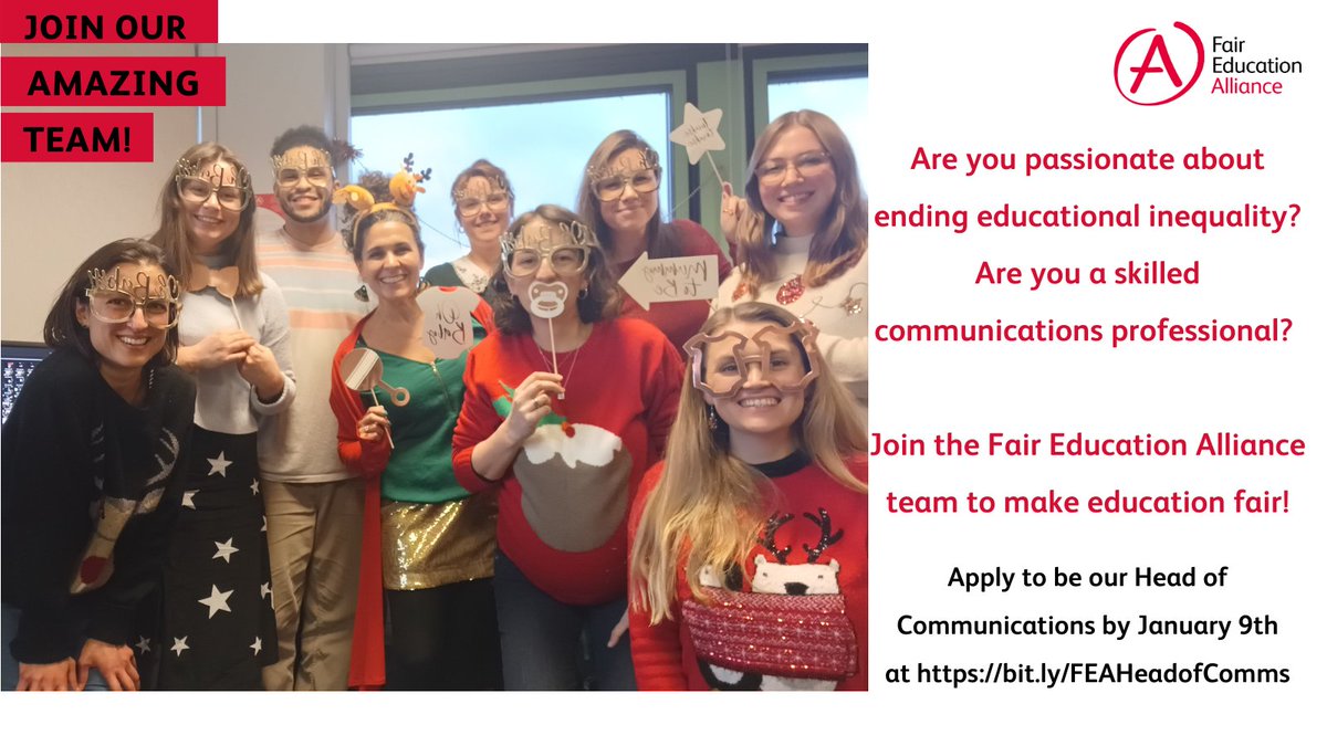 _TheFEA's tweet image. We're recruiting a Head of Comms! This role will shape our communications to engage our members, help shift public narratives around educational inequality and, ultimately, spur a ripple of action. Apply by 9 Jan! bit.ly/FEAHeadofComms