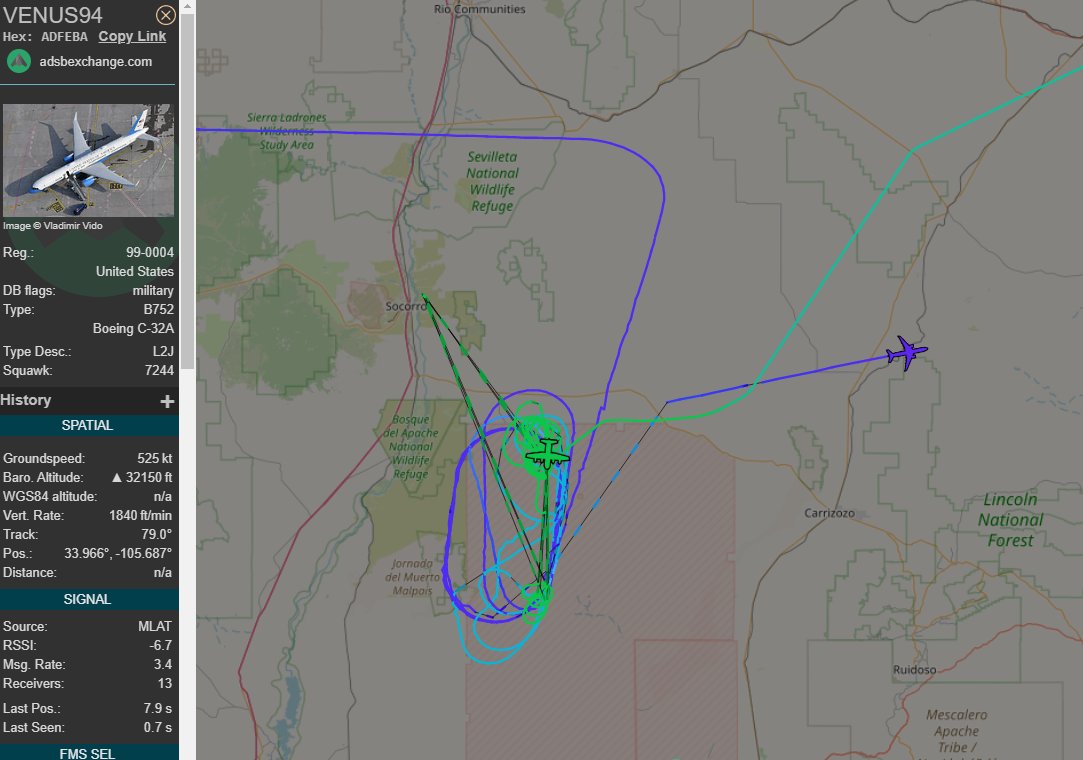 ScannerIntel411's tweet photo. @PaintingSurfer @AircraftKern 99-0004 #adfeba observed departing R-5107 restricted airspace and is heading east.
16-5837 #ae5df9 is still working the area. https://t.co/z26i3ylKkb