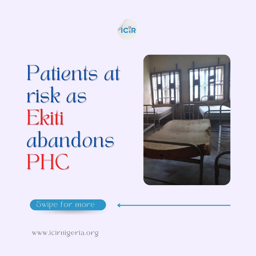 TheICIR's tweet photo. This report examines how in @ekitistate, government abandonment of Primary Health Centres (#PHC) in communities has led residents to take long journeys to hospitals in Ado-Ekiti, to receive medical care.

Read the detailed report👉https://t.co/ZtrkZuumCG

#PHC #fixmyphc #Ekiti https://t.co/wkMfIYpYIg