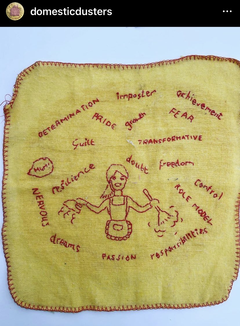 Agincare's tweet photo. Am loving these dusters found via the @broideryprofane and part of #domesticdusters project…#notunskilled - not sure where the project is on Twitter but IG tag below. https://t.co/Jyg5ujXTJP