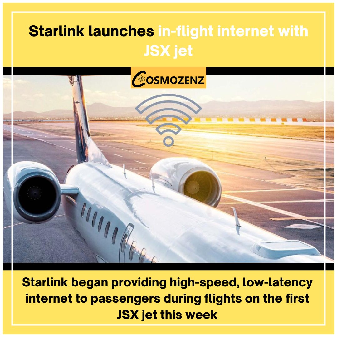 cosmozenz's tweet image. Follow @cosmozenz 
.
.
#Starlink #inflightinternet #jsx #Aircraft #highspeedinternet #technology #LatestNews #cosmozenz