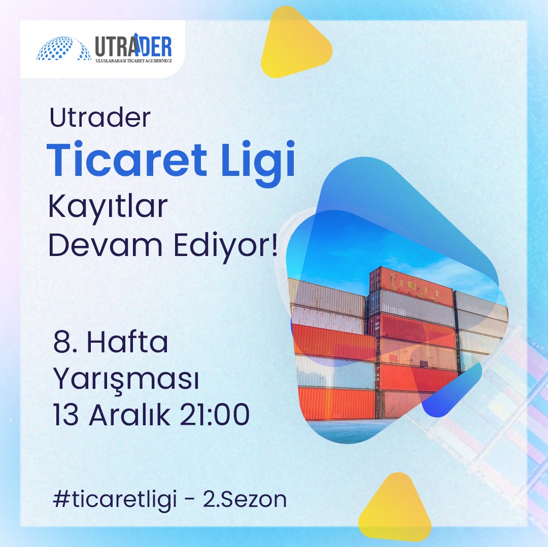 UtraderOrg's tweet photo. Utrader Ticaret Ligi 8.Hafta yarışma kayıtları devam ediyor!
Hemen kayıt olabilirsiniz;
https://t.co/WhT8SMLTba
#utraderorg #utrader #foreigntrade #internationaltrade #dışticaret #export #import #lojistik #logistics #gümrük #customs #incoterms #challange #utraderticaretligi https://t.co/SocI2VZLHK