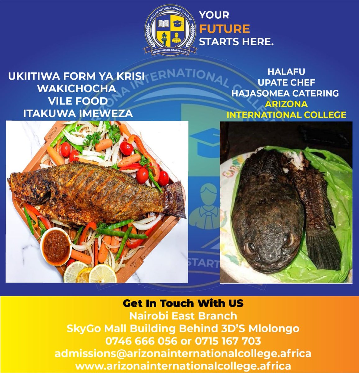 Kama Chef Hajasomea Upishi Arizona International College Itakuwa Ngorii!!
Talk To  Arizona International College  0715167703 / 0746666056
#Kenya  #KenyaAt59 Nyayo Stadium