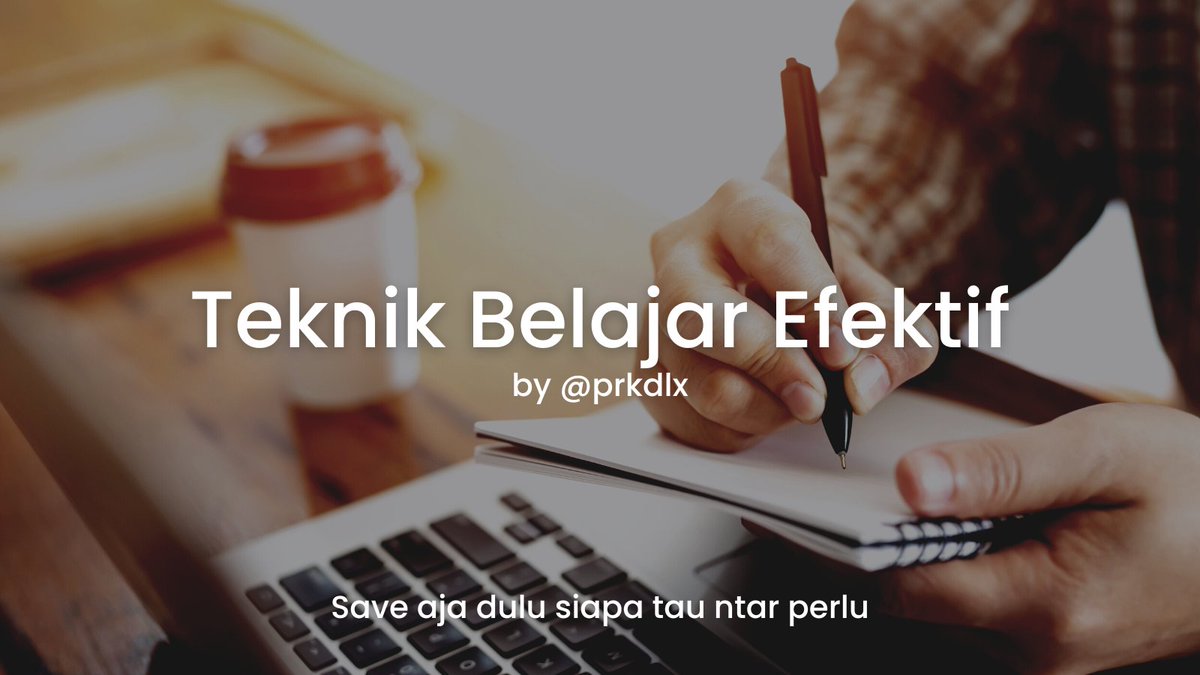 prkdlx's tweet photo. Buat kamu yg sering ngerasa susah paham tiap belajar, bisa jadi teknik belajar yg kamu terapkan kurang cocok sama diri kamu.

Di thread ini aku mau rangkum beberapa teknik belajar, kamu bisa cobain satu2 biar tau mana yg cocok, save this for later yaa

- a thread https://t.co/V7oIllcLvI