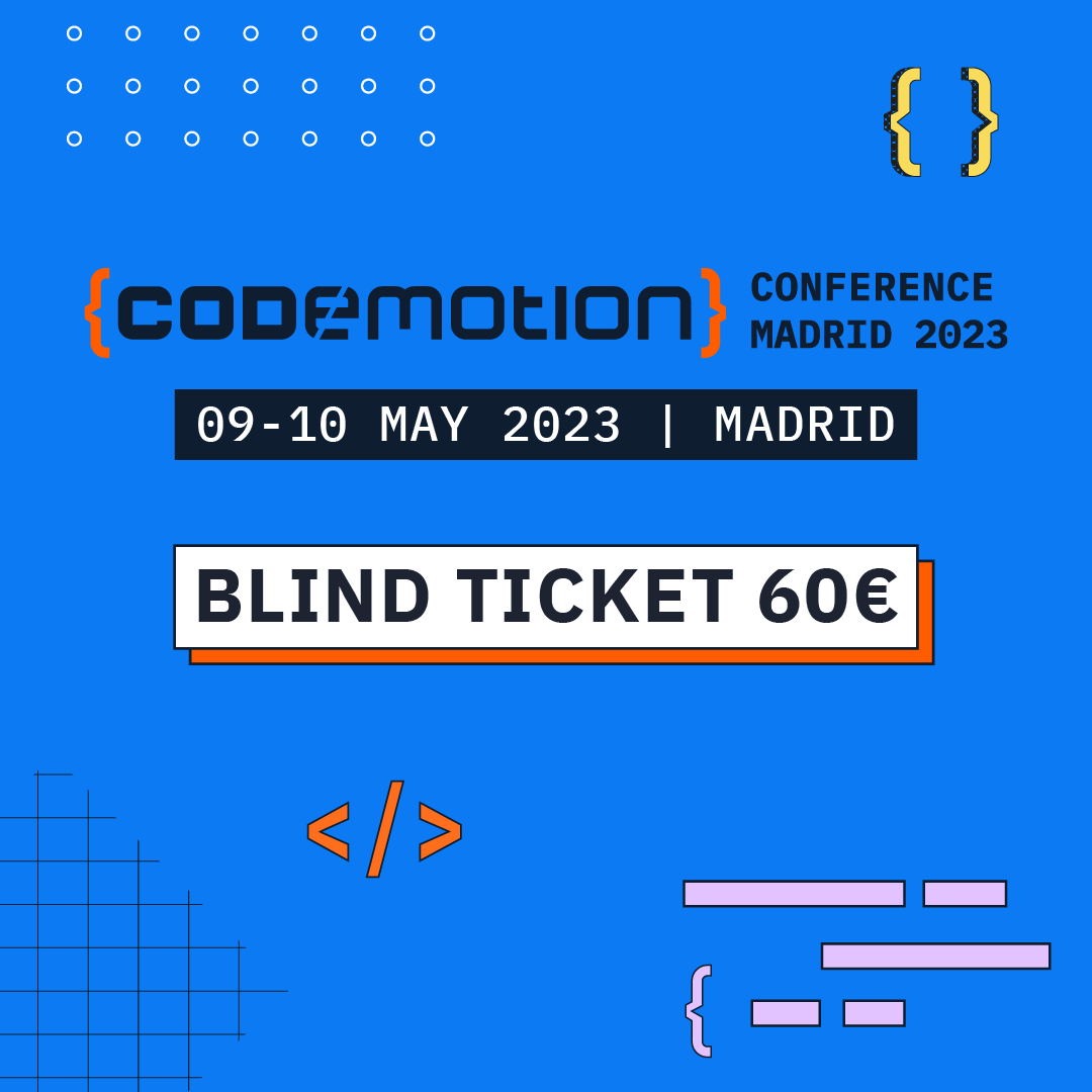 ¡Madrid, en mayo 2023 regresa la conferencia en persona! Hazte un regalo y compra un blind ticket a un precio increíble: 60€. 🤯 ¡Qué estás esperando! la promo dura pocos días 👉  extra.codemotion.com/live-conferenc…
#CodemotionMadrid23