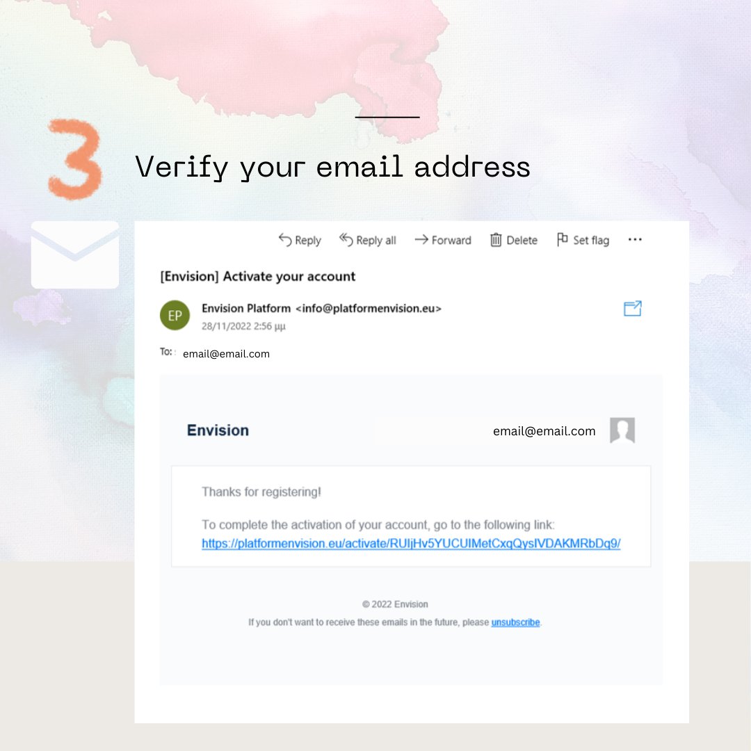 wisefourcompany's tweet image. Our Envision Project Platform is now live and ready for you to sign up at platformenvision.eu! 
Make sure to visit #Wisefour and the ENVISION Platform for regular news and updates!
To sign up follow the simple 4 step process: