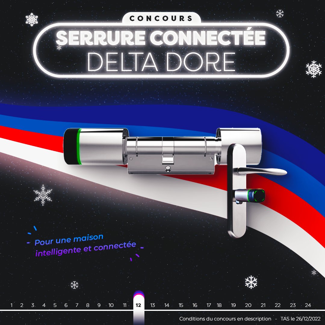 Frandroid's tweet photo. #CONCOURS JOUR 12 🥳
Gagnez une Serrure connectée Tylock de Delta Dore✨

Pour participer :
1️⃣ Tweet #FrandroidOffreMoi + serrure connectée Tylock
2️⃣ RT + Like 
3️⃣ Follow @Frandroid + @DELTADORE_FR https://t.co/N6BEYo0zdD