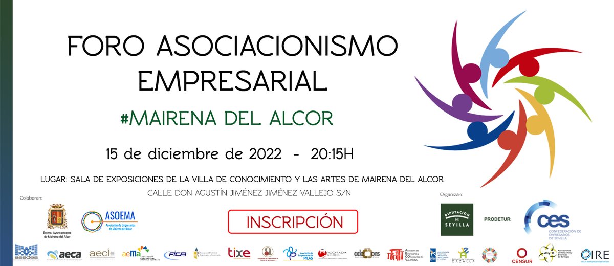 CES_Sevilla's tweet photo. Foro sobre #asociacionismo #empresarial para potenciar e incrementar el asociacionismo mejorando su competitividad, organizado por @CES_Sevilla y @prodetur con la participación del @AytoMairenalcor y #Asoema #asociacionismoessumar
💻Inscripción: https://t.co/W92mrOuI7a https://t.co/Ov9c6tjjZy