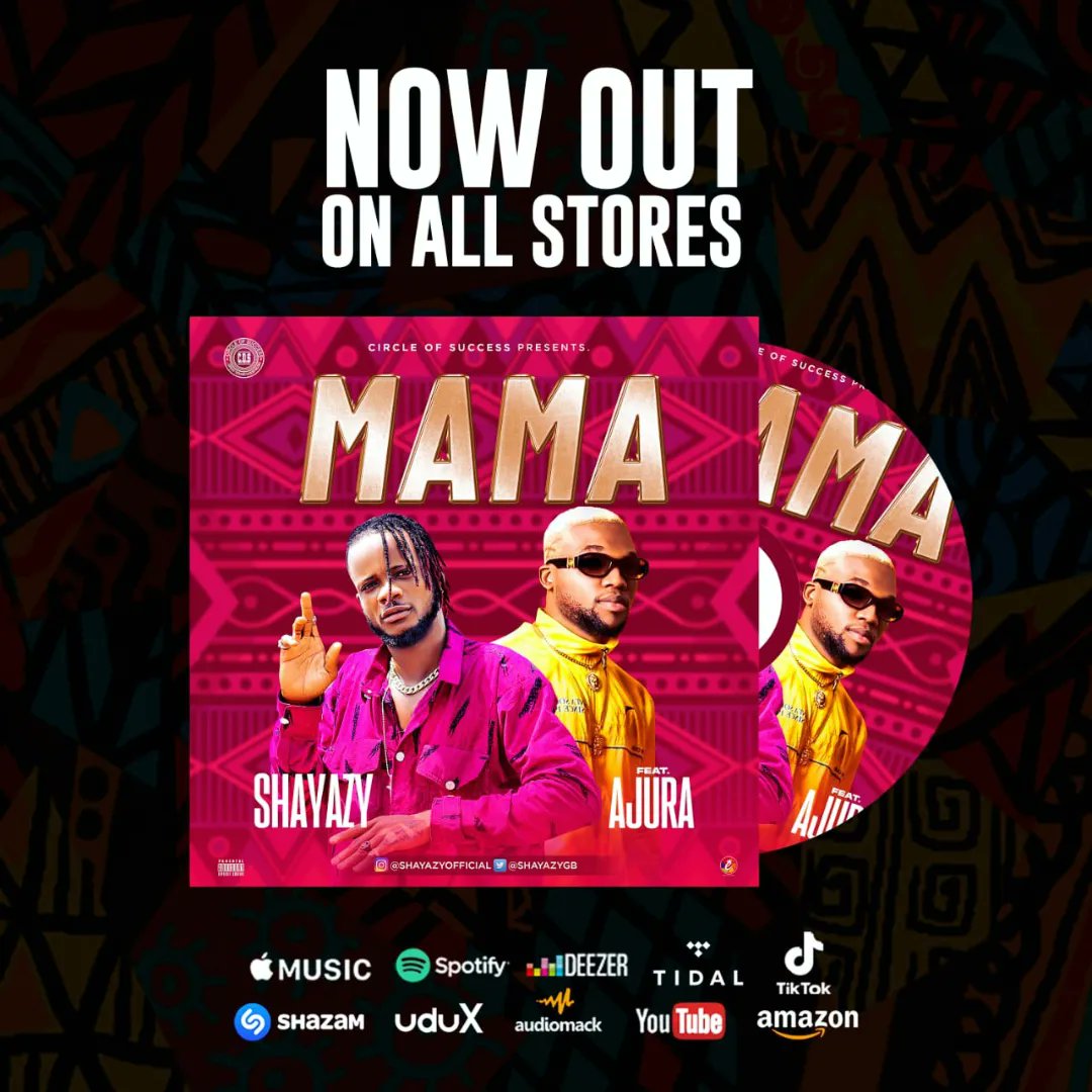 ShayazyGB's tweet photo. Hello fans finally the hit song is out worldwide π Title #mama by @ShayazyGB ft @ajuraofficial
... #cos follow my IG #shayazyofficial
also subscribe to my YouTube channel #shayazy
#afropais #afrobeats #afrodance
#CircleOfSuccess https://t.co/PweutdvHGD