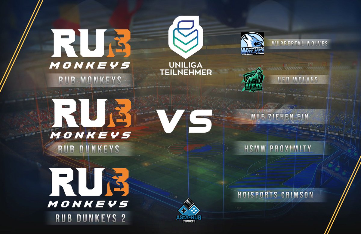 Spieltag 12.12 <a href="/uniligaGG/">Uniliga</a>  Monkeys: 

Monkeys - Wuppertal Wolves (20:00) 
Monkeys - <a href="/UEDortmund/">Uni eSports Dortmund</a> (22:00)

Dunkeys - WUE ziehen ein (20:00) 
Dunkeys - HSMW Proximity (21:15)

Dunkeys 2 - HGIsports Crimson (20:00)
