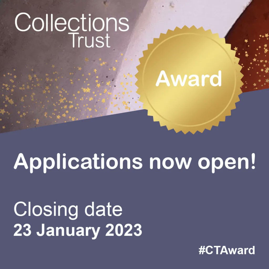 @CollectionTrust Award highlights the often-unsung achievements of those who manage the collections that lie at the heart of all museums. Apply and your museum could win £1000 to spend on an agreed collections management activity! Apply here: buff.ly/3PbibRz #CTAward