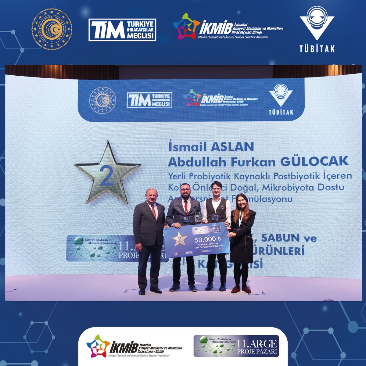 Ödül alan tüm proje sahiplerini tebrik eder, bu önemli organizasyonda İKMİB Başkanımız Sayın Adil PELİSTER, Ar-Ge Proje Pazarı Yürütme Kurulu Başkanımız Sayın Necmi SADIKOĞLU ve emekleri geçen herkese teşekkür ederiz.
#ikmib #kimyaargeprojepazarı #argeprojepazarı
