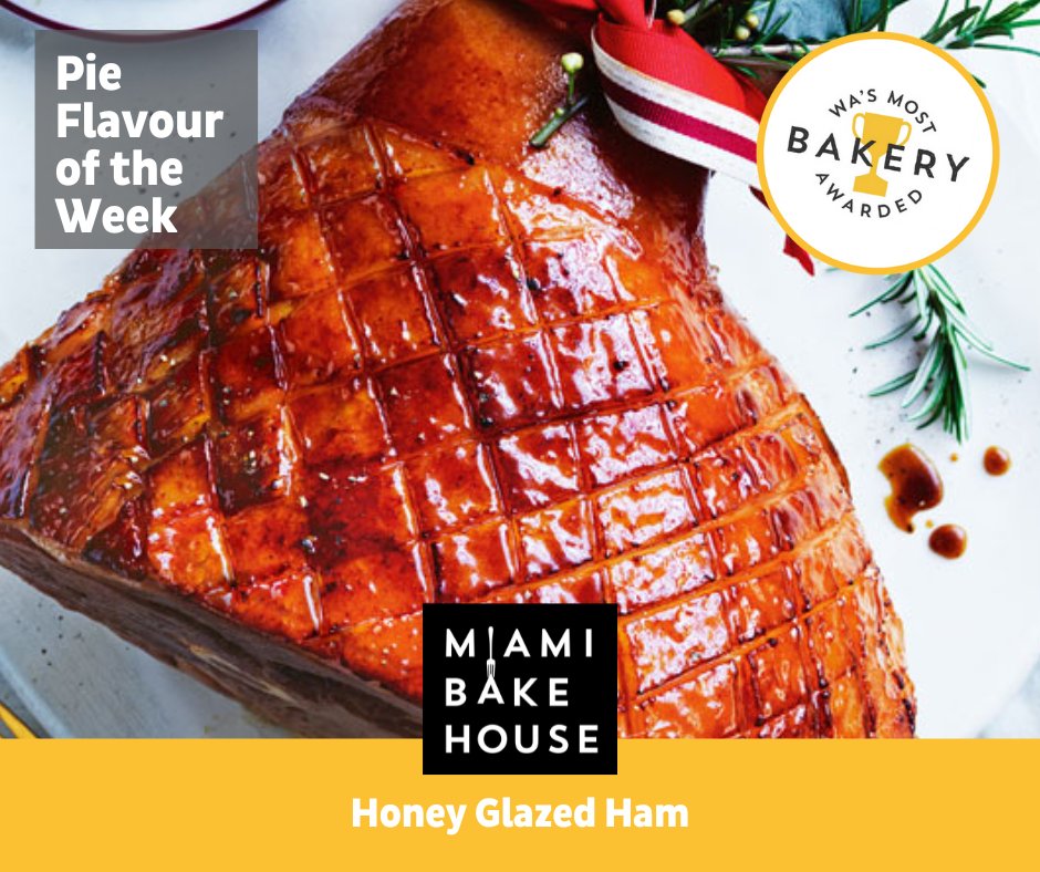 MiamiBakehouse's tweet photo. Have you tried our delicious Christmas Honey Glazed Ham Pie of the Week? 
Delightful pieces of leg ham folded through a white wine cream sauce with a hint of honey, then wrapped in our signature flaky pastry.  Available until Monday, 19th December.
https://t.co/M3PiwEPKVO https://t.co/7hnD6bgYBQ