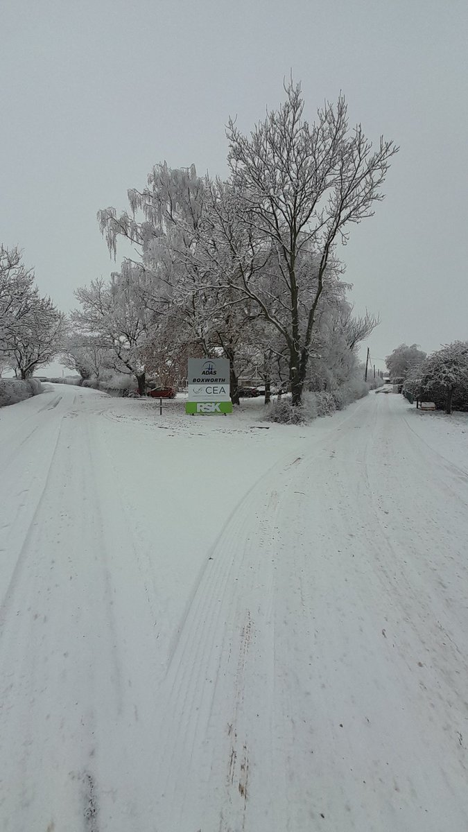ADASBoxworth's tweet photo. Snowy scenes at Boxworth this morning. Winter has most definitely arrived! 🌨❄️⛄️ @ADASGroup https://t.co/xRlBdqoIoo
