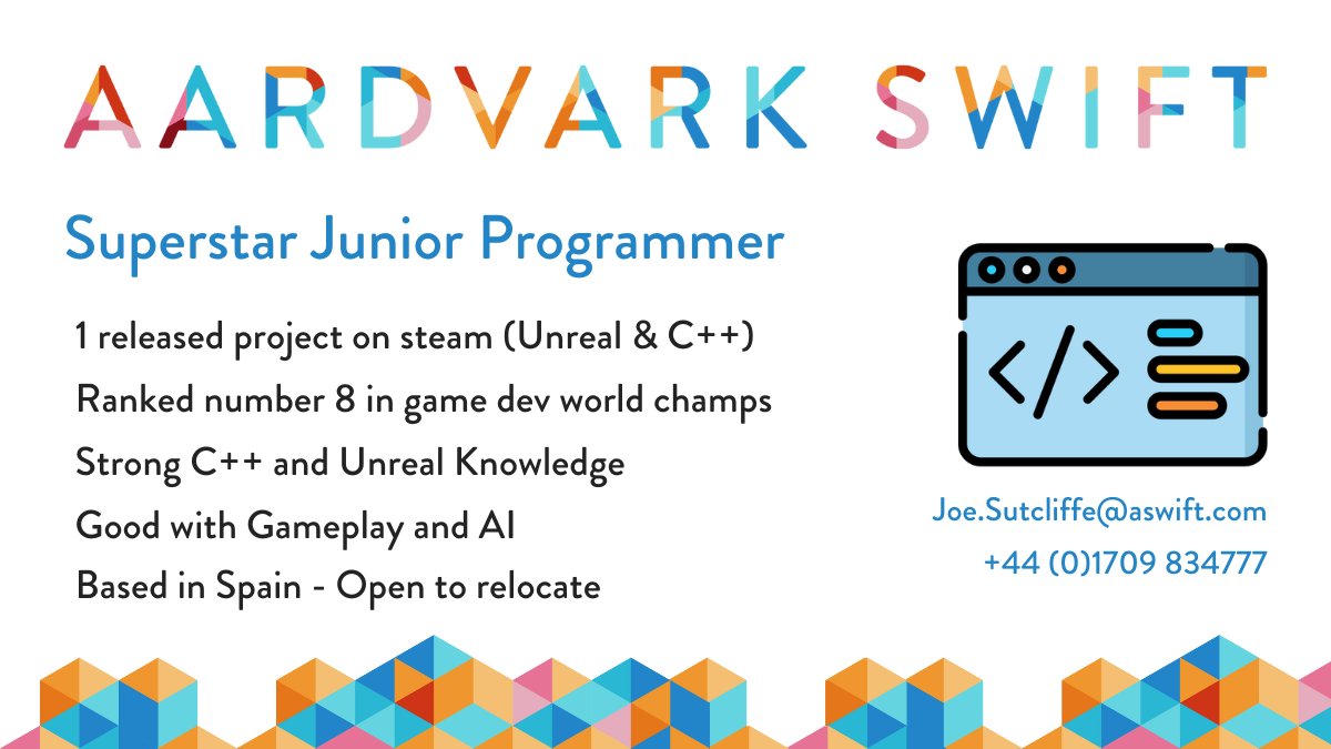 JoeSutcliffe_'s tweet image. Thinking about expanding the team next year? Not only has this candidate released a project on steam, he was the main developer on an educational game too! 🔥
Still available for Interview - Drop me a message for more info
#GameDev #JuniorProgrammer #VideoGames