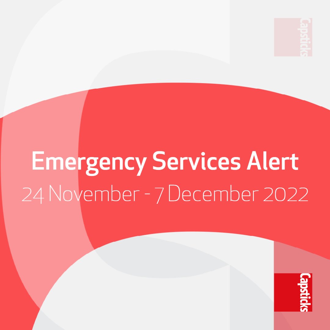 Capsticks' bi-weekly 'Emergency Services Update', authored by @HughGiles9 @paulmcf10 and @Sunita_Raja, provides those involved in delivering #EmergencyServices with a snapshot of the latest developments affecting the sector. Read our latest update here: ow.ly/jiP650LZCV1