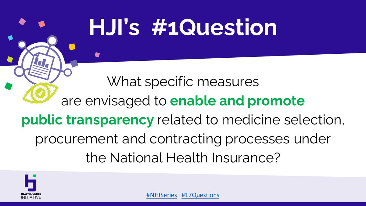 HealthJusticeIn's tweet image. 📢📢📢📢📢
South Africa’s NHI Bill &amp;amp; the Future of Medicine Selection, Pricing &amp;amp; Procurement'  
Questions for SA law makers” 
#1Question 
#NHISeries  
#17Questions 

Read the HJI’s NHI Issue Paper 1 here: 
healthjusticeinitiative.org.za/2022/10/24/nhi…